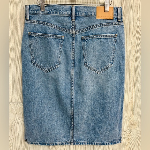DENIM FORUM “The 90s Denim Skirt” Size 27 Indigo Blue Womens Midi - Picture 11 of 15